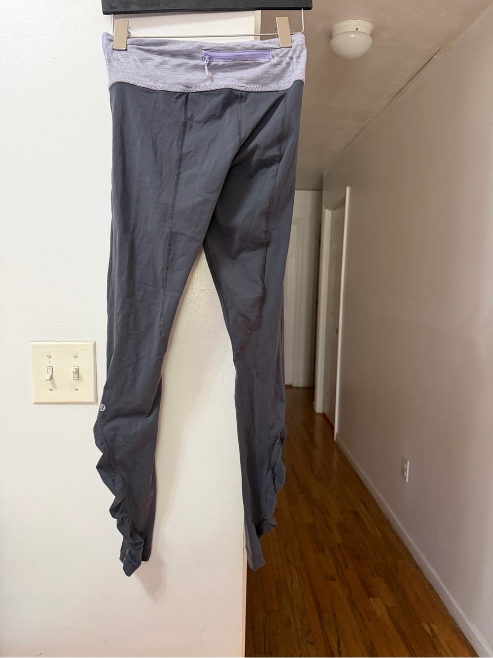 lululemon athletica Gray Leggings with Light Lavender Waistband